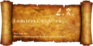 Ledniczki Klára névjegykártya