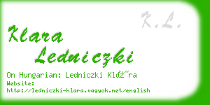 klara ledniczki business card